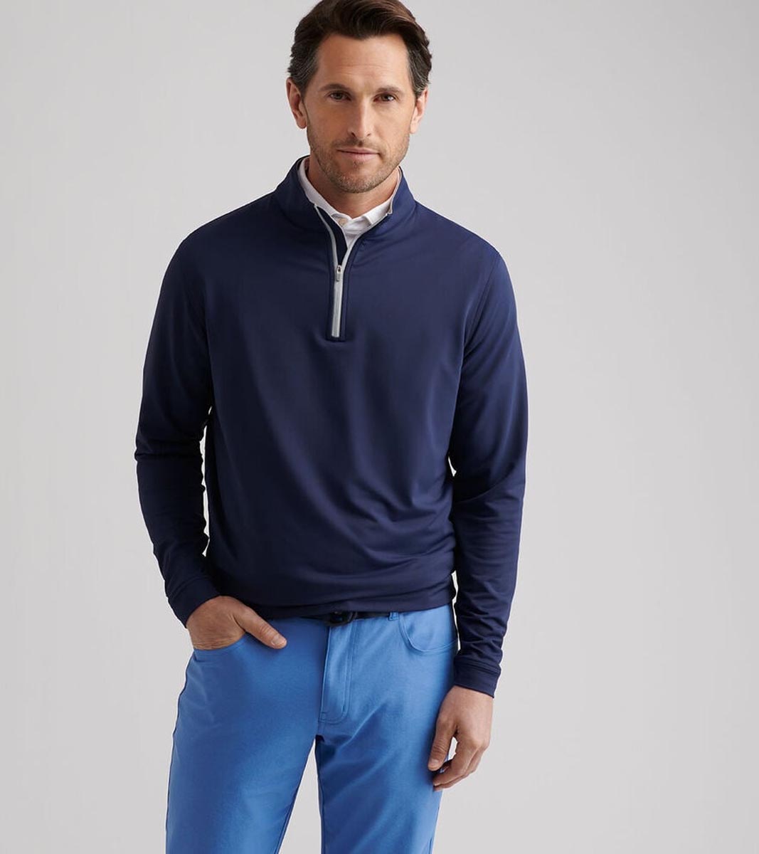 Peter Millar Perth Stretch Loop Terry Quarter-Zip Golf Pullovers